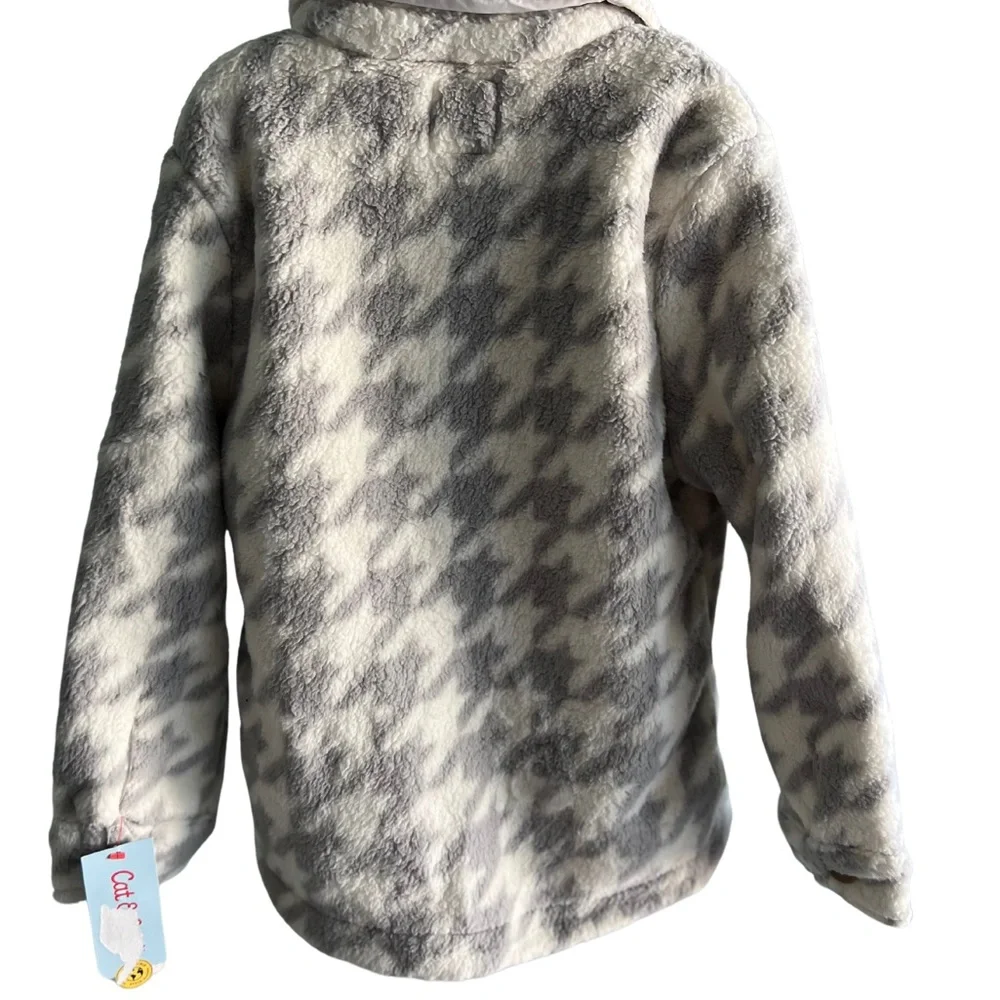 cat and jack jacket girl White/Gray Warm button up